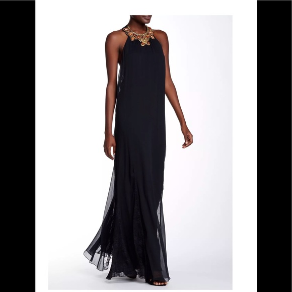 Alice&Olivia Ravi Black Stunning Embellished Neck - Picture 3 of 8